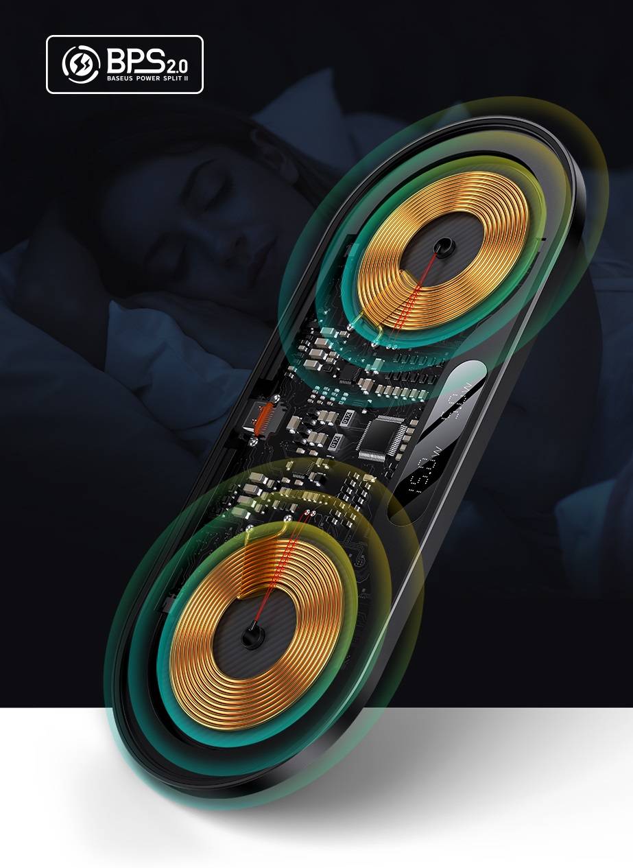 Carregador Magnético 2 em 1 Qi 20W com Display Baseus