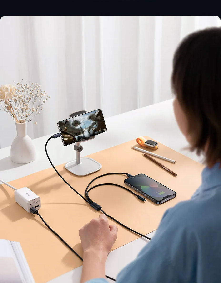 Cabo USB 3 em 1 Modelo Minimalista 1,2m Baseus