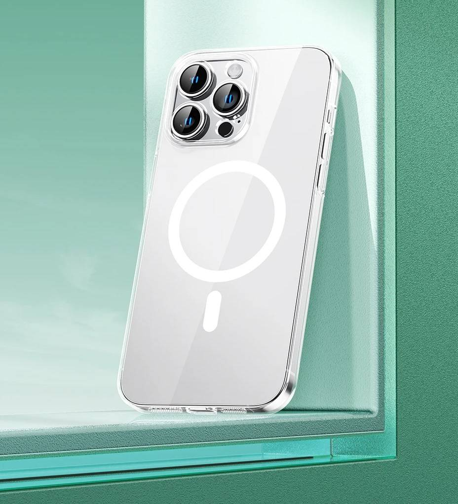 Kit Capa Transparente Magnética para iPhone 15 + Película Baseus