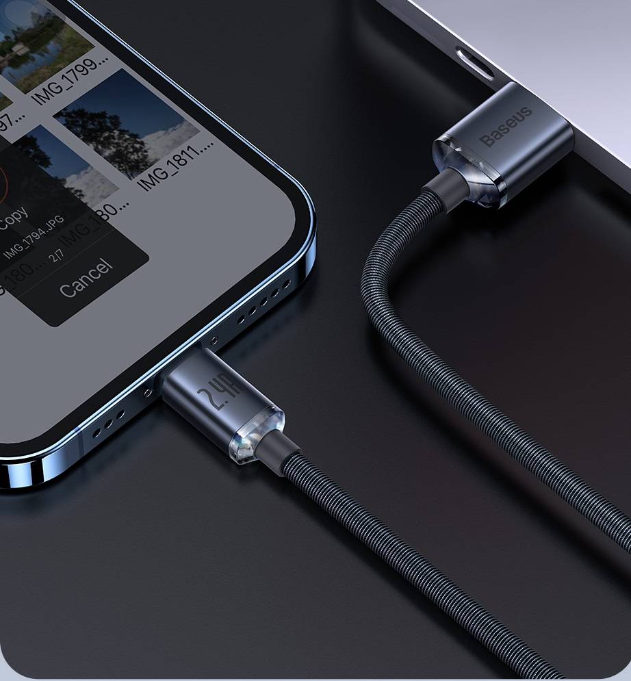 Cabo USB 2.4A para iPhone Design Translúcido Baseus