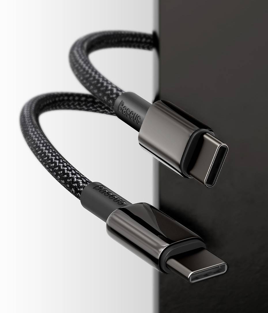 Cabo USB C para USB C 100W 5A QC4.0 Baseus