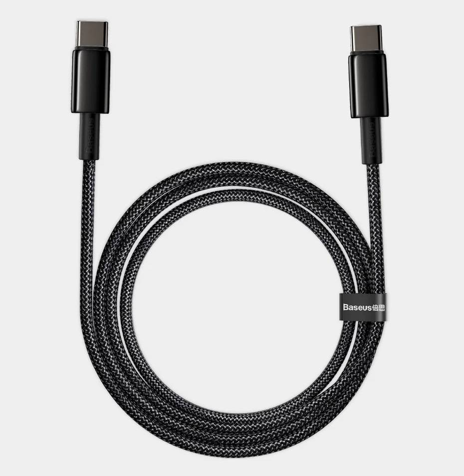 Cabo USB C para USB C 100W 5A QC4.0 Baseus