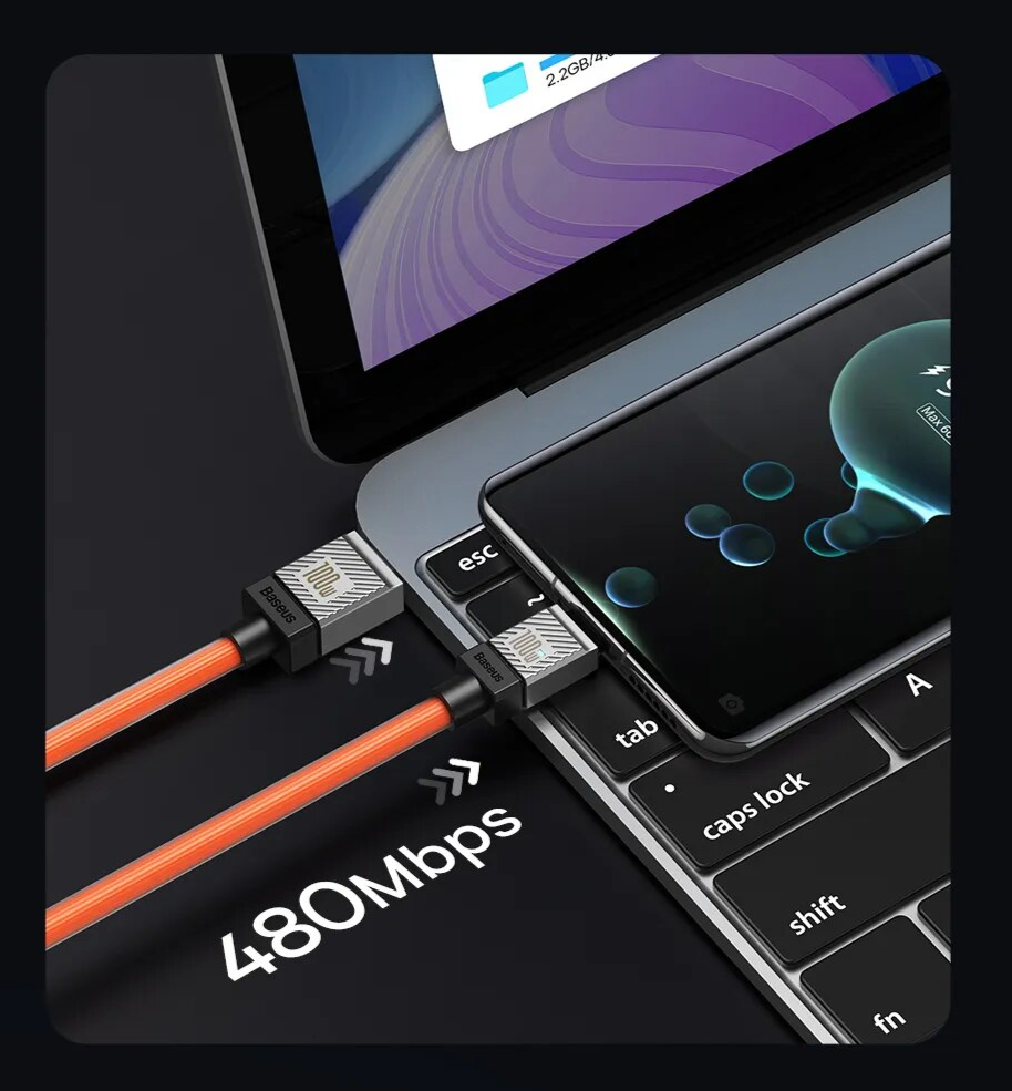 Cabo USB C de Carregamento Rápido 100W Baseus