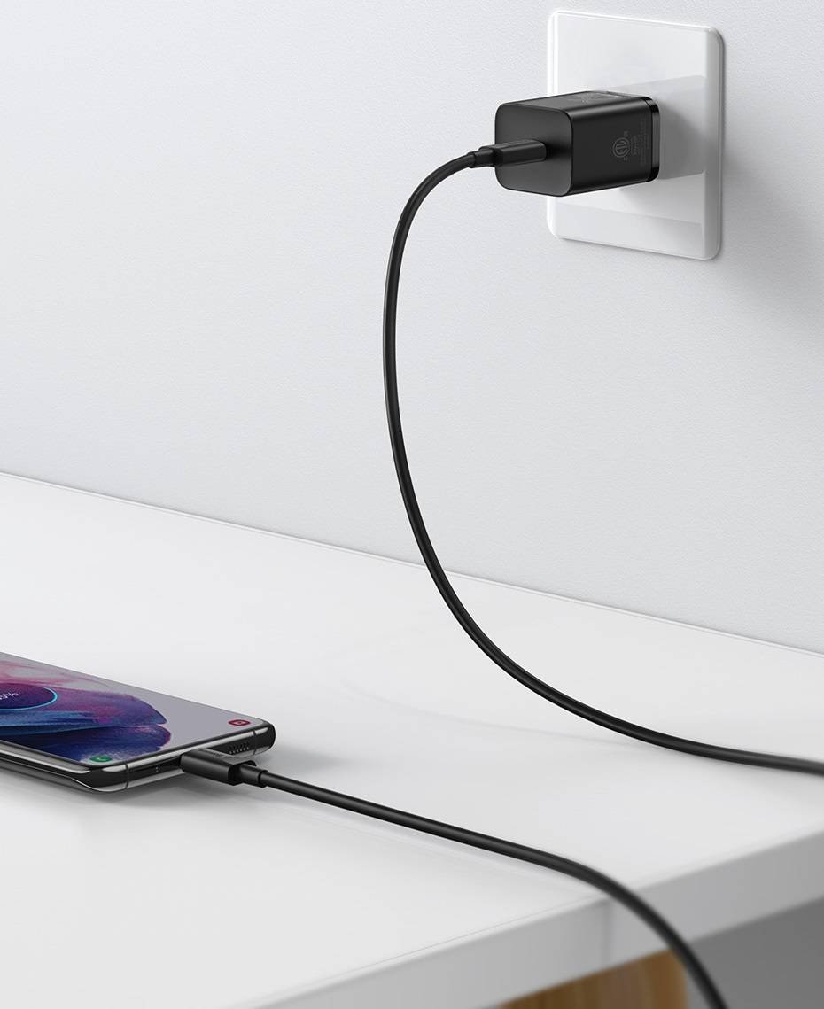 Kit Carregador 25W Mini Turbo com Cabo USB C Baseus