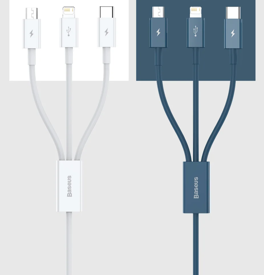 Cabo USB 3 em 1 Carregamento Rápido 1,5m Baseus