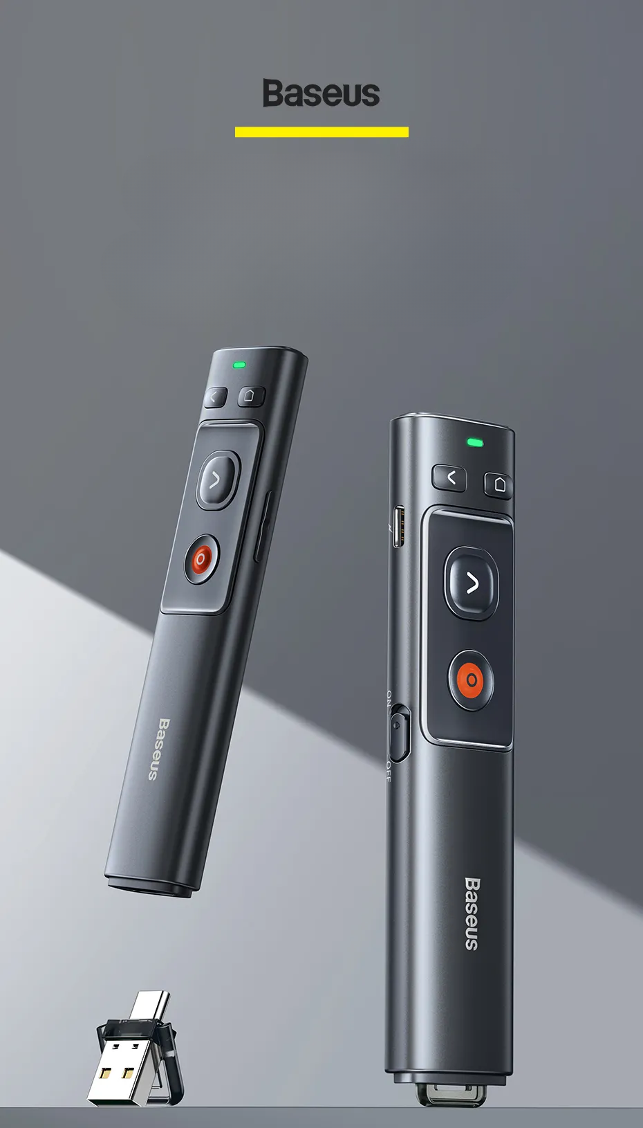Apresentador Sem Fio com Laser 200m Baseus