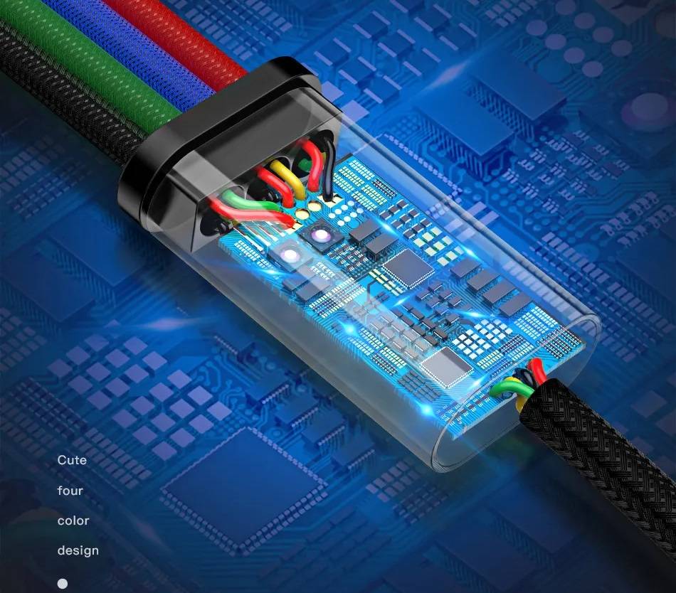 Cabo USB 4 em 1 Colorido 3.5A Baseus