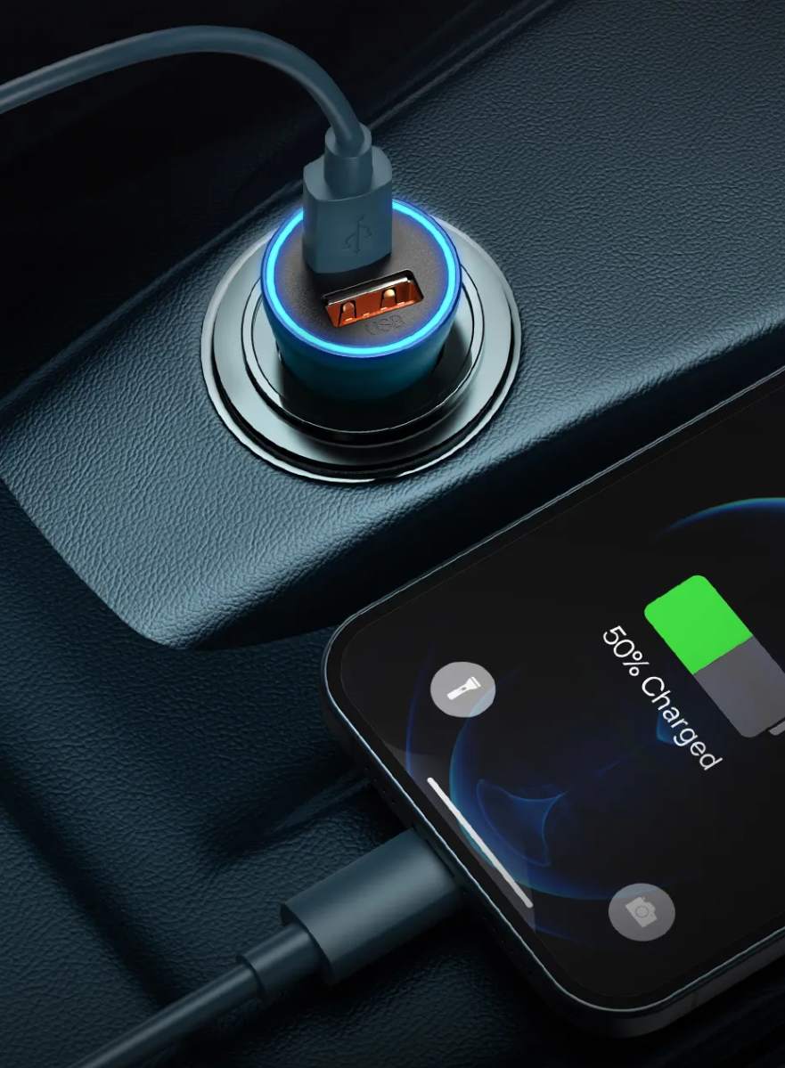 Carregador Veicular 60W Dual Port USB e Tipo C Baseus