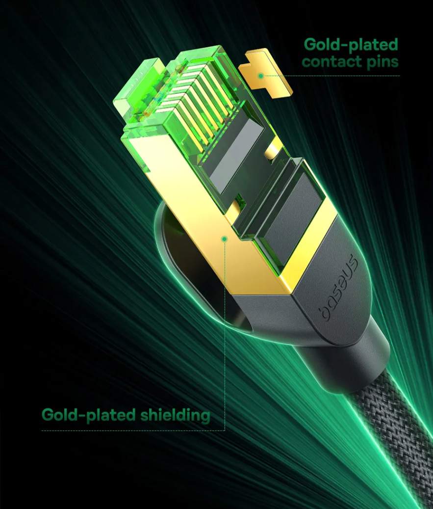 Cabo Ethernet RJ45 CAT8 40Gbps Baseus