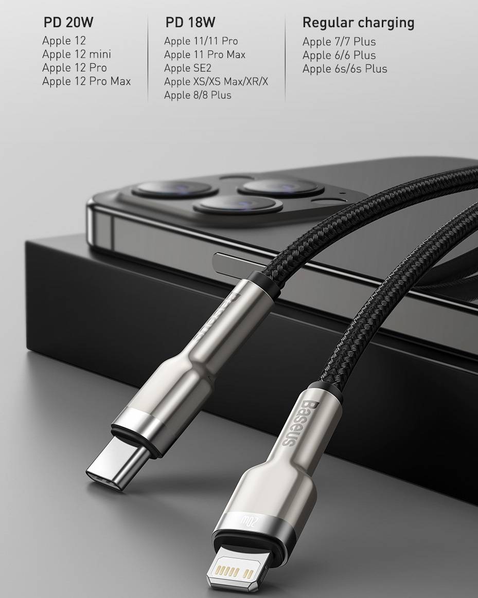Cabo 20W Metal USB C para iPhone Baseus