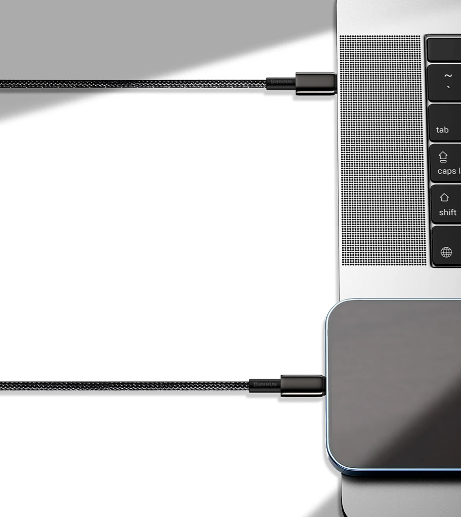 Cabo USB C para iPhone 20W Carregamento Rápido e Dados Baseus