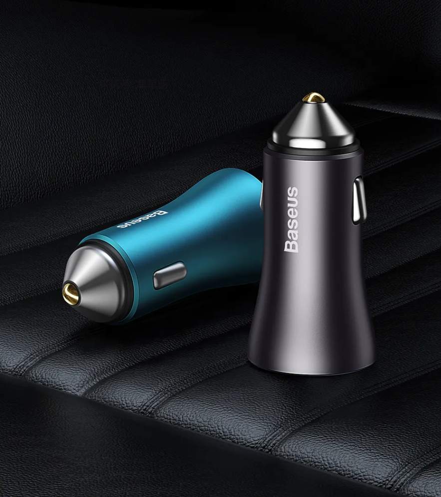 Carregador Veicular 60W Dual Port USB e Tipo C Baseus