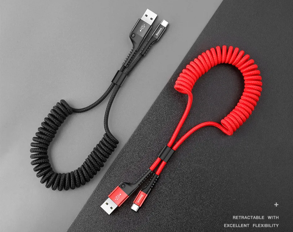 Cabo USB para USB Tipo C Retrátil Fish Eye Baseus