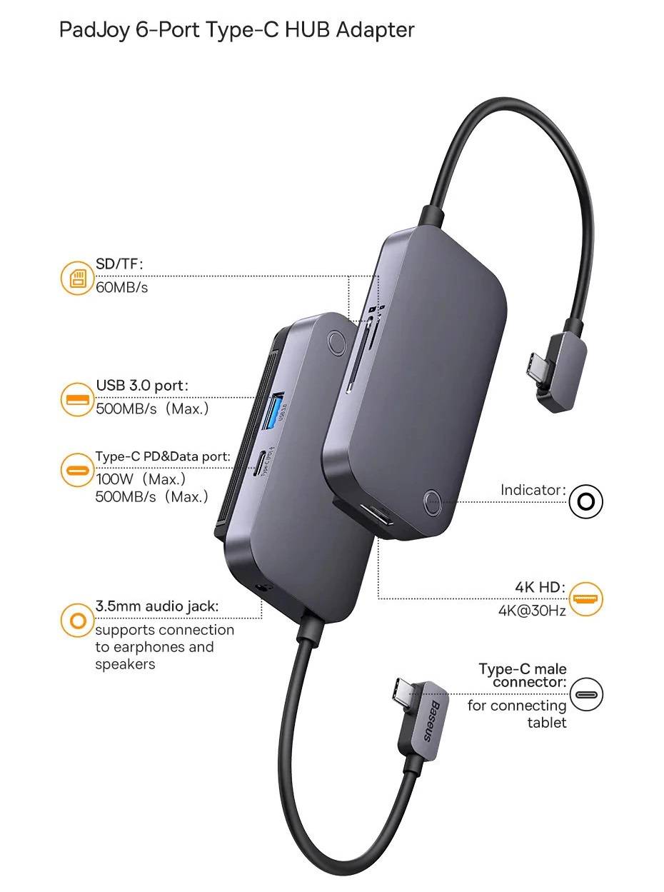 Hub Adaptador USB C PadJoy Baseus