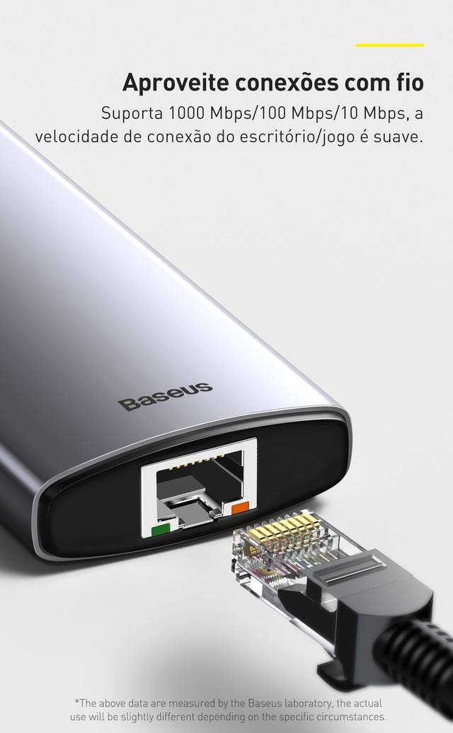 Hub USB C 8 em 1 4K 30Hz Multifuncional Baseus