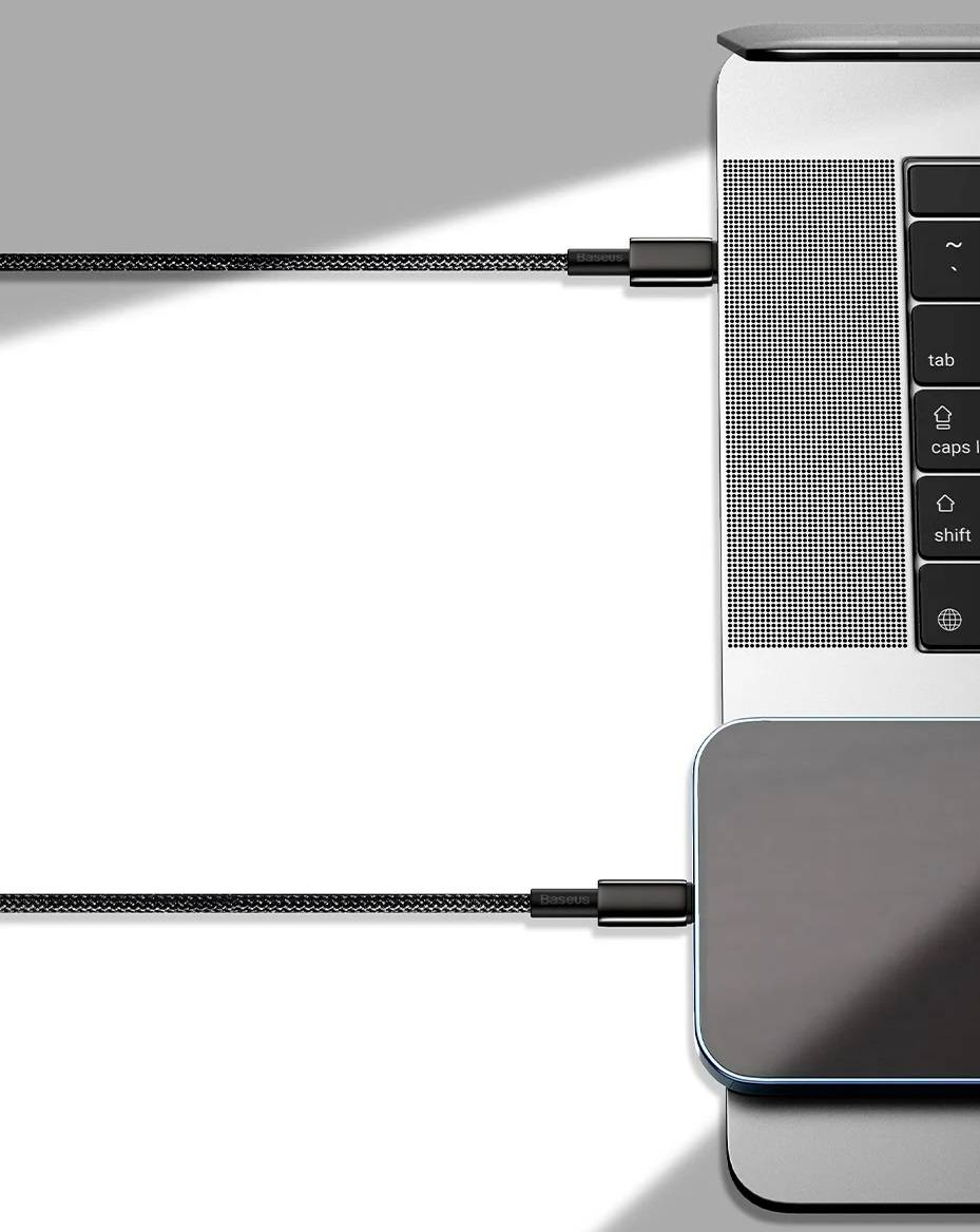 Cabo USB C para USB C 100W 5A QC4.0 Baseus