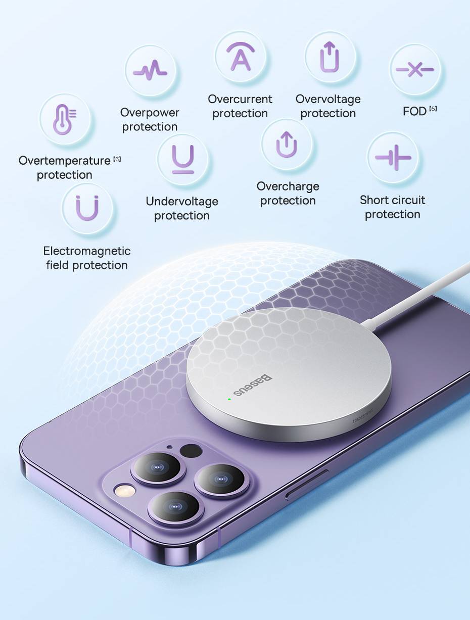Carregador Magnético Sem Fio Mini3 15W para iPhone Baseus