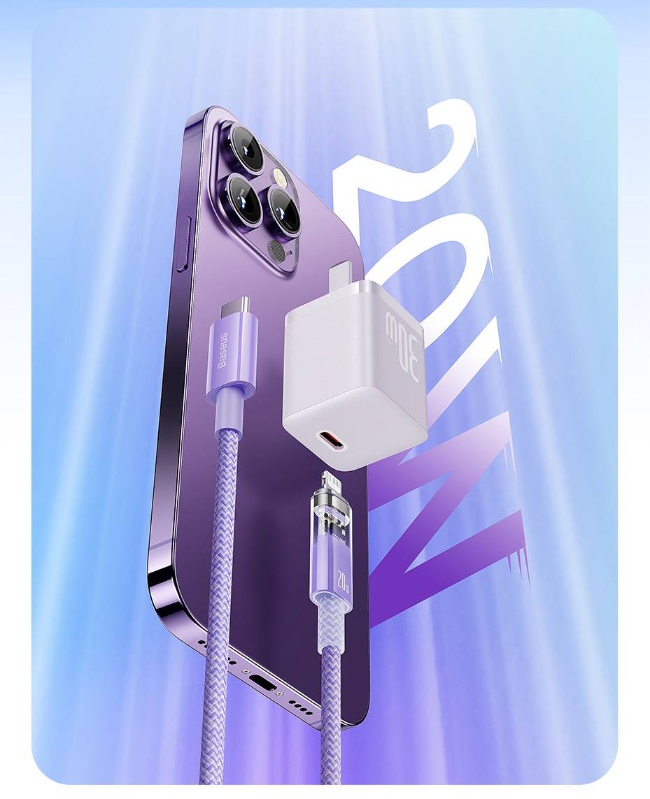 Cabo USB para iPhone 20W com Controle de Temperatura Baseus