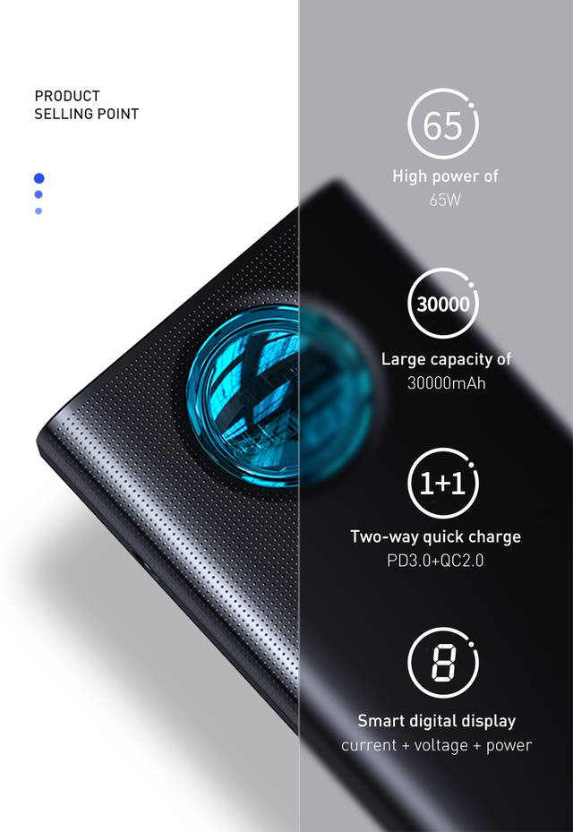 Power Bank 65w 30000mAh Baseus
