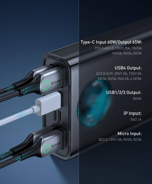 Power Bank 65w 30000mAh Baseus