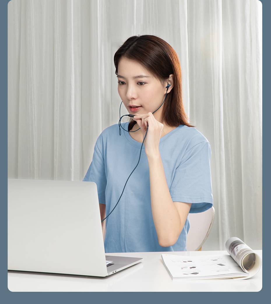 Fone de ouvido intra-auricular esportivo com microfone H19 6D Baseus