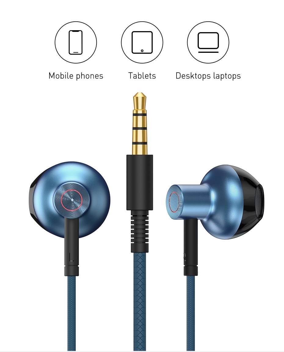 Fone de ouvido intra-auricular esportivo com microfone H19 6D Baseus