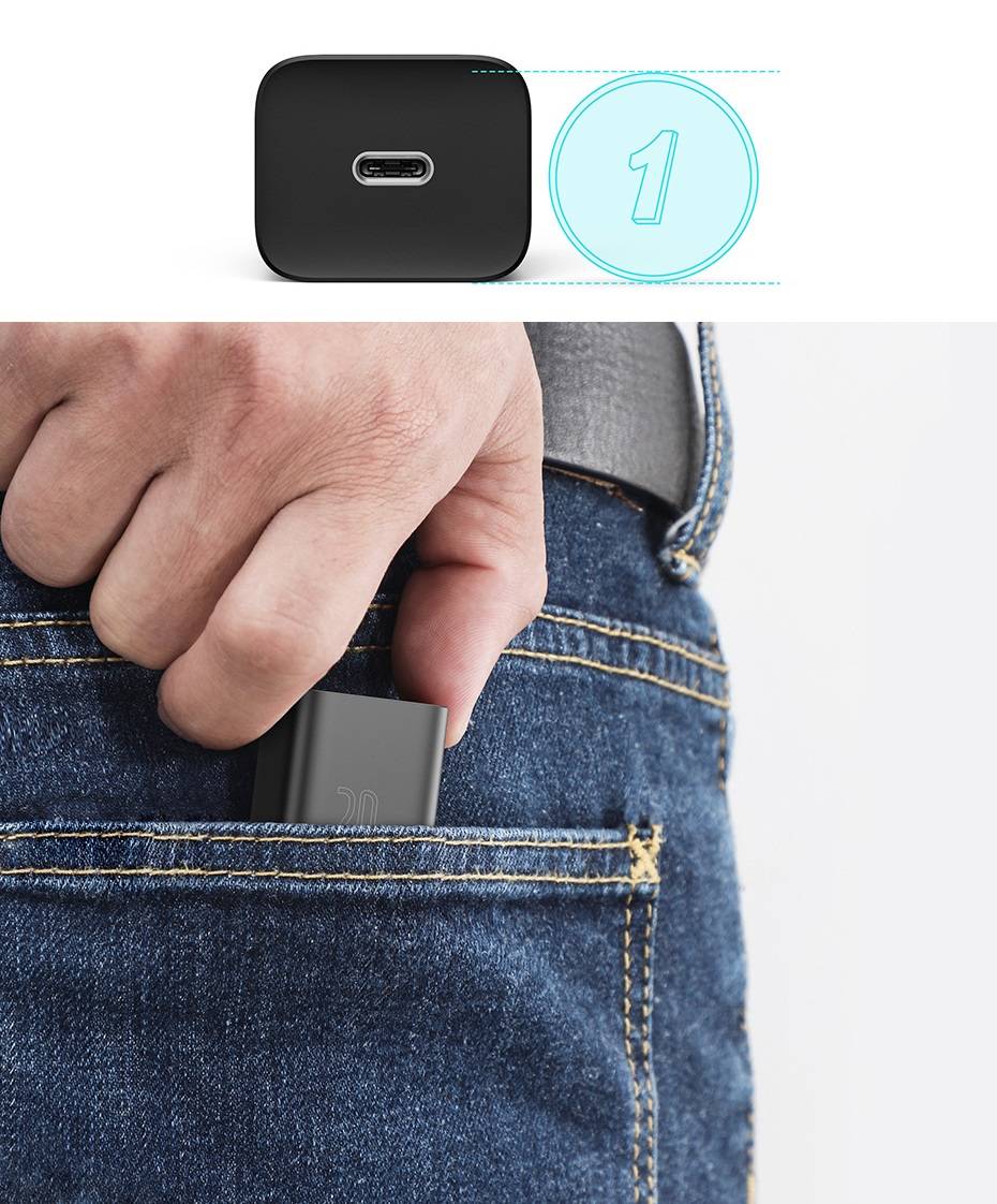 Kit Carregador 20W Tipo C com Cabo para iPhone Baseus