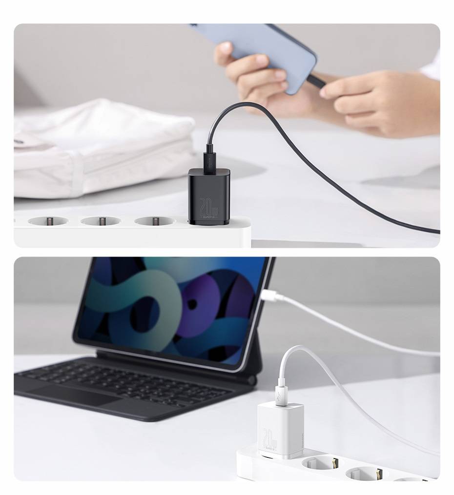 Kit Carregador 20W Tipo C com Cabo para iPhone Baseus