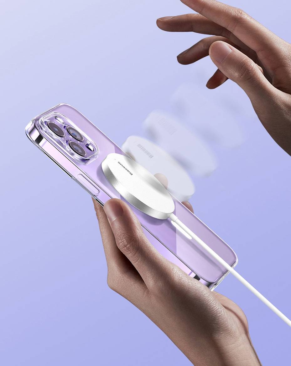 Capa Magnética Transparente para iPhone 11, 12, 13 e 14 + Película Baseus