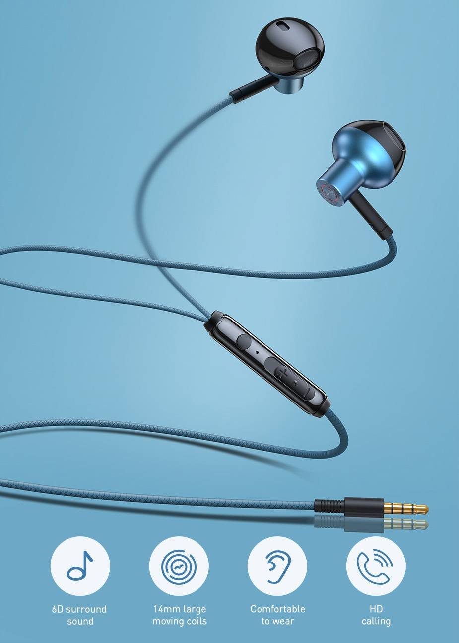 Fone de Ouvido Intra-Auricular com Microfone H19 6D Baseus