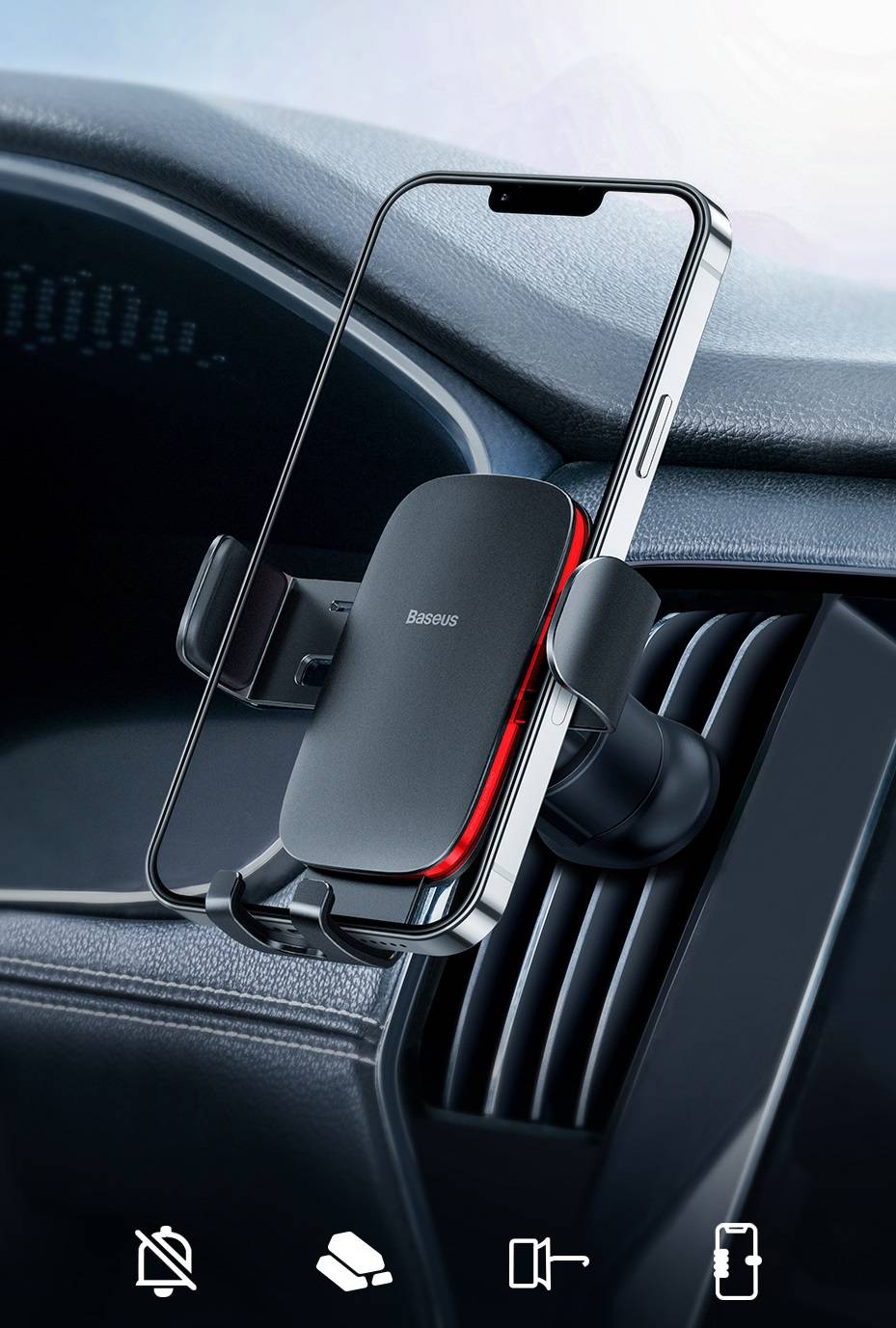 Suporte de celular com fixador em saída de ar Baseus
