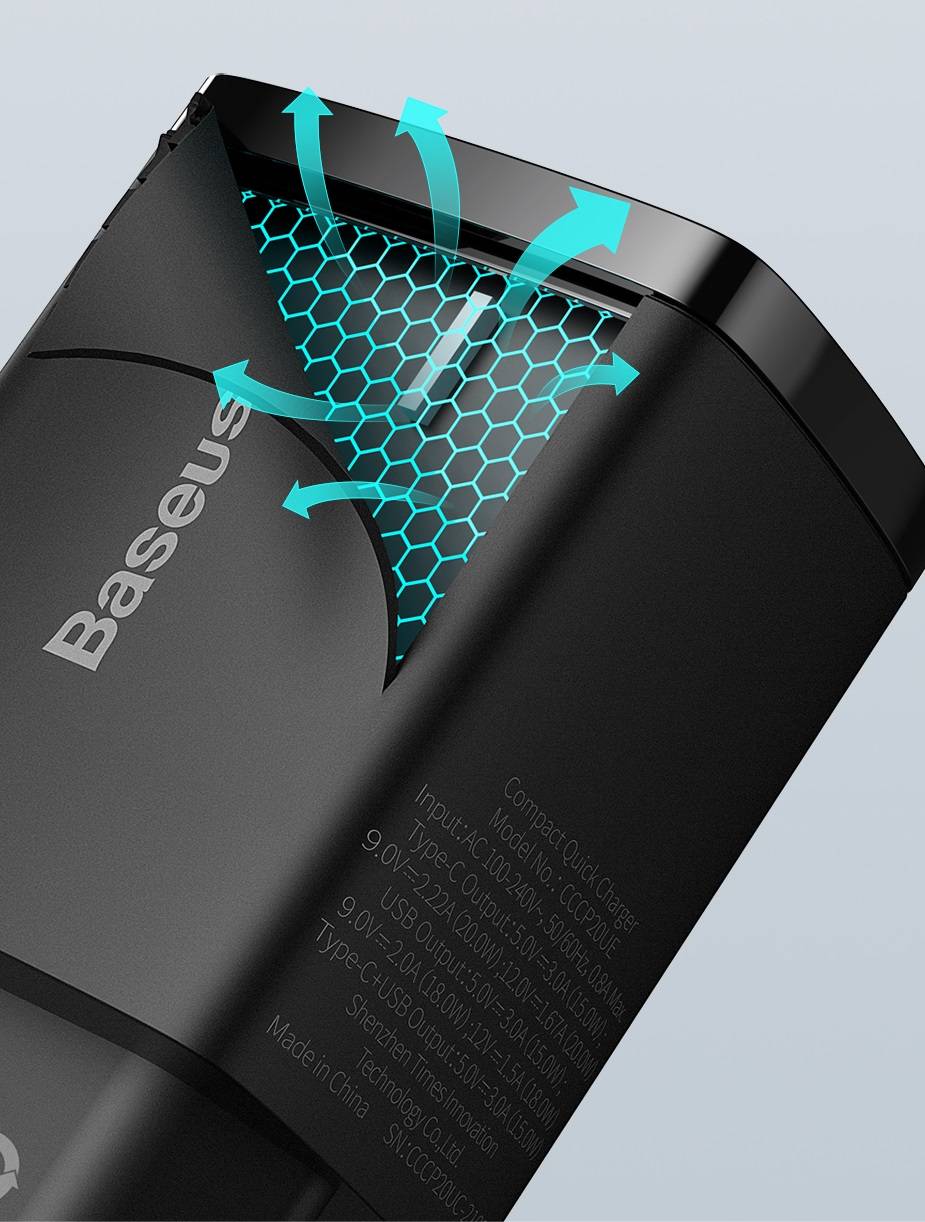 Carregador 20w USB Tipo C Baseus