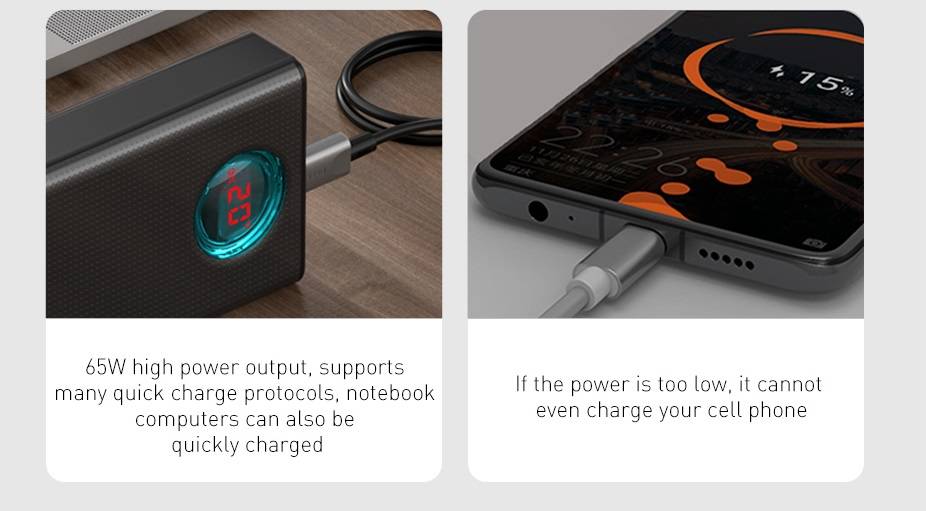 Power Bank 65w 30000mAh Baseus