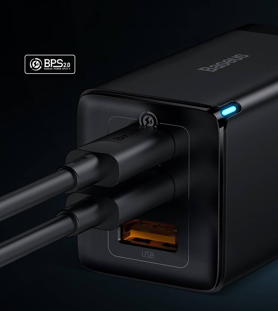Carregador 65w GaN USB Tipo C Baseus
