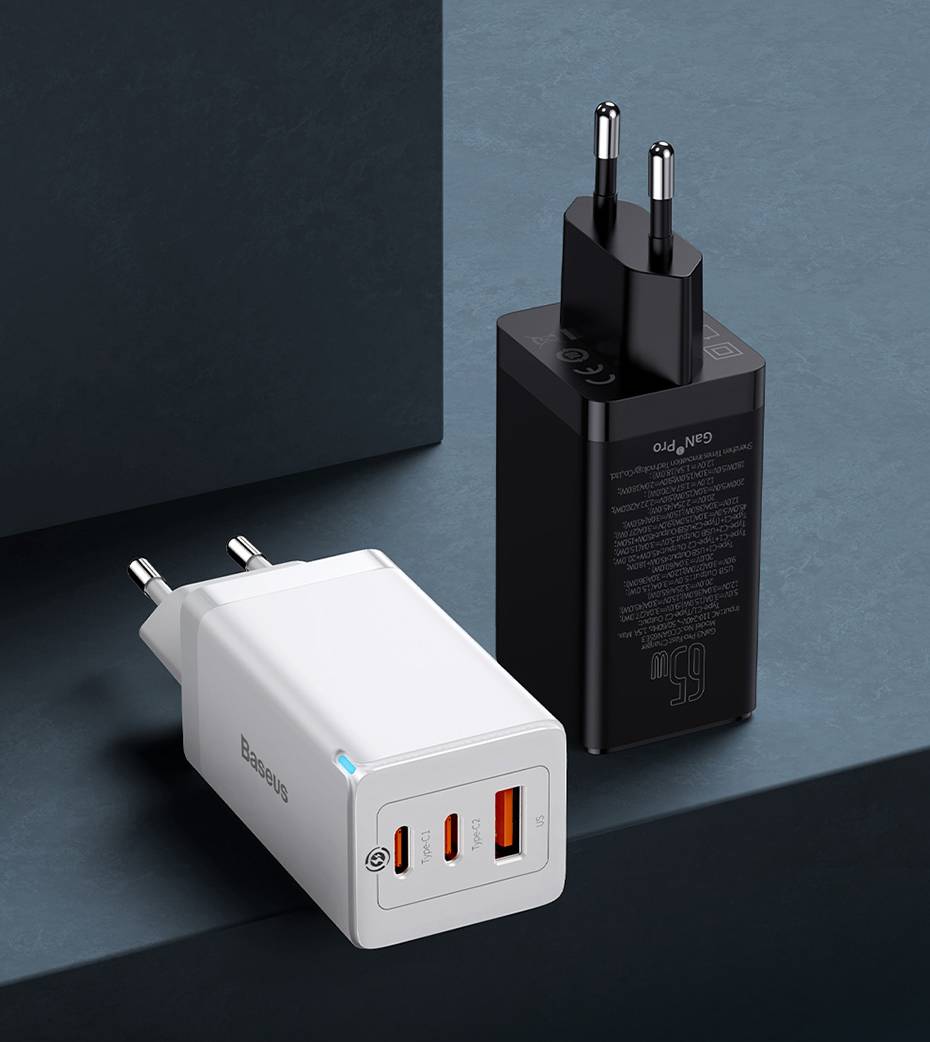 Carregador 65w GaN USB Tipo C Baseus