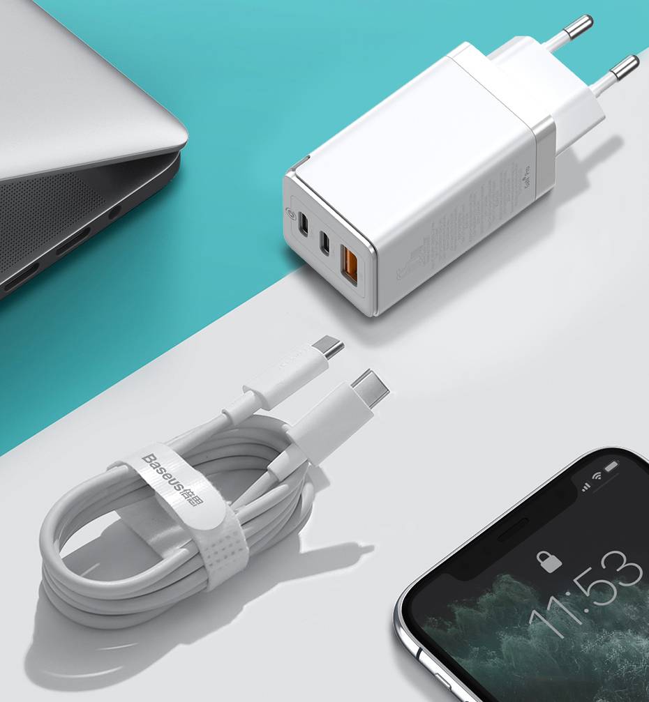 Carregador 65w GaN USB Tipo C Baseus