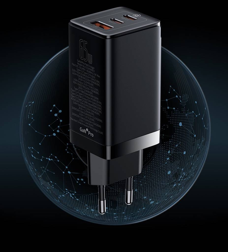Carregador 65w GaN USB Tipo C Baseus