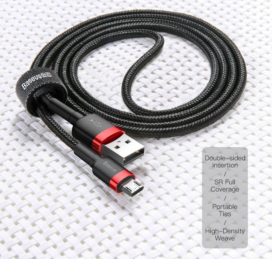 Cabo micro USB 2,4A Baseus