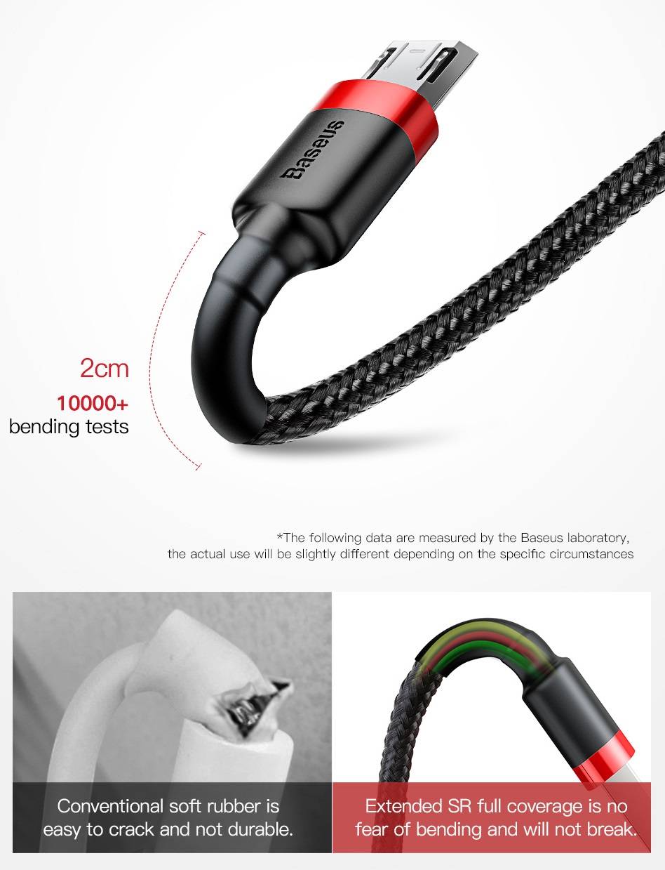 Cabo micro USB 2,4A Baseus