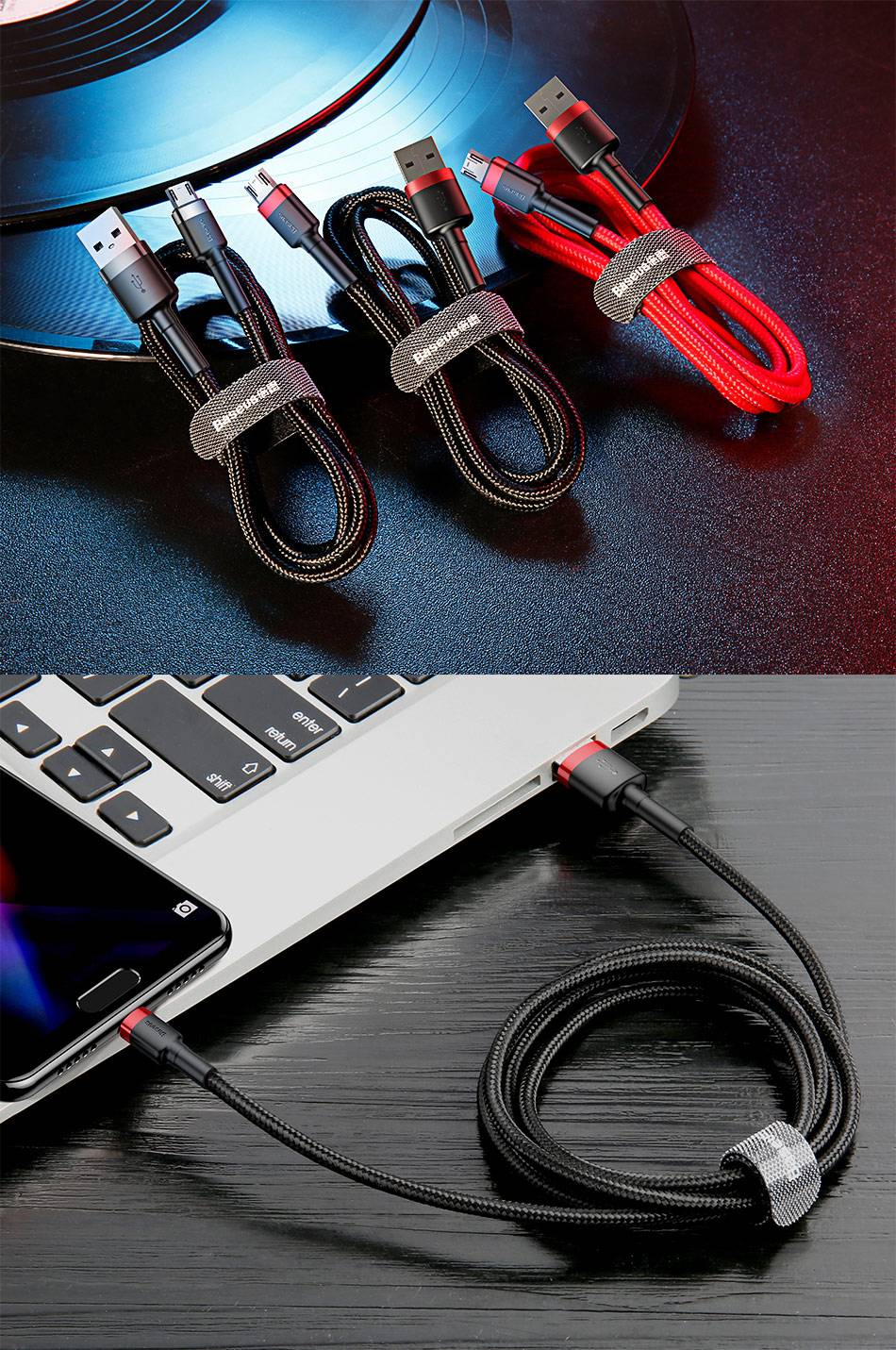 Cabo micro USB 2,4A Baseus