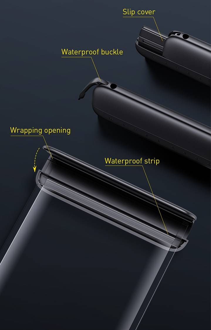 Case impermeável para celular 7,2 polegadas Baseus