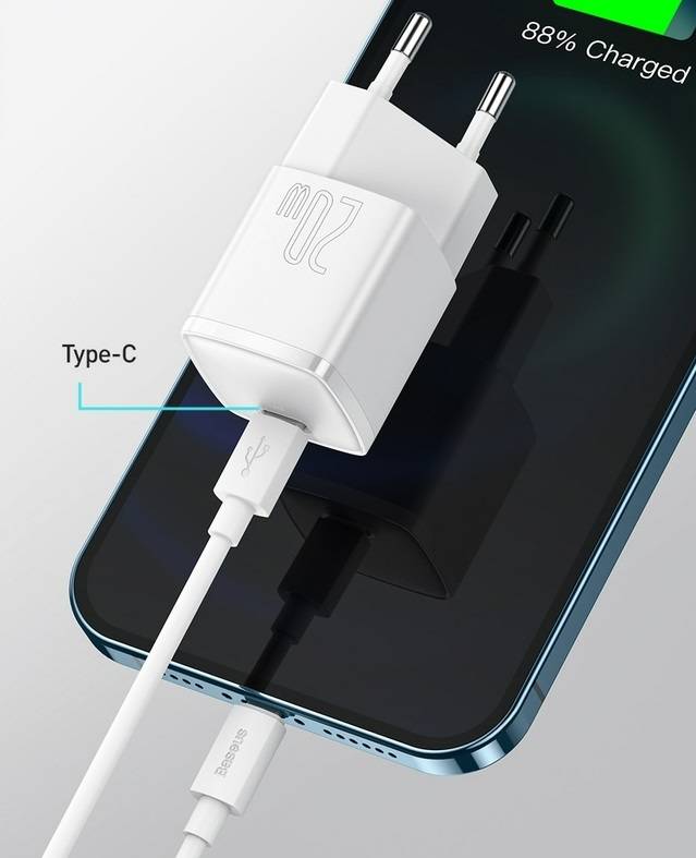 Kit Carregador 20W Tipo C com Cabo para iPhone Baseus