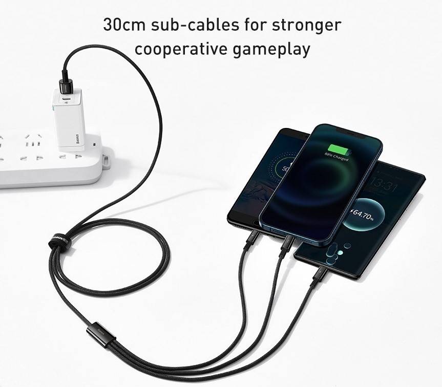 Cabo USB 3 em 1 Baseus