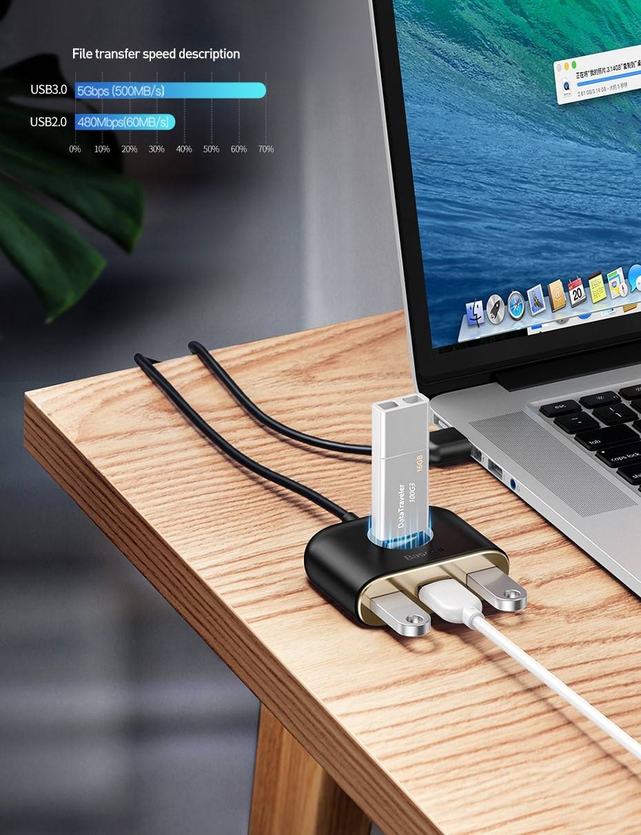 Hub USB 3.0 4 Baseus