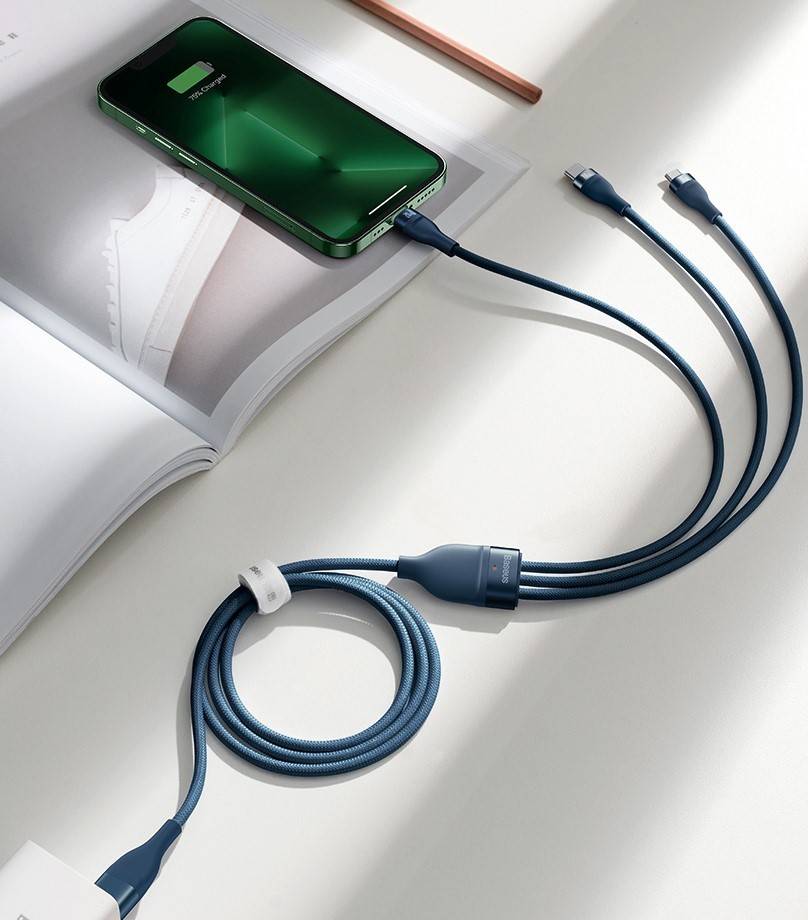 Cabo USB 3 em 1 100w Baseus