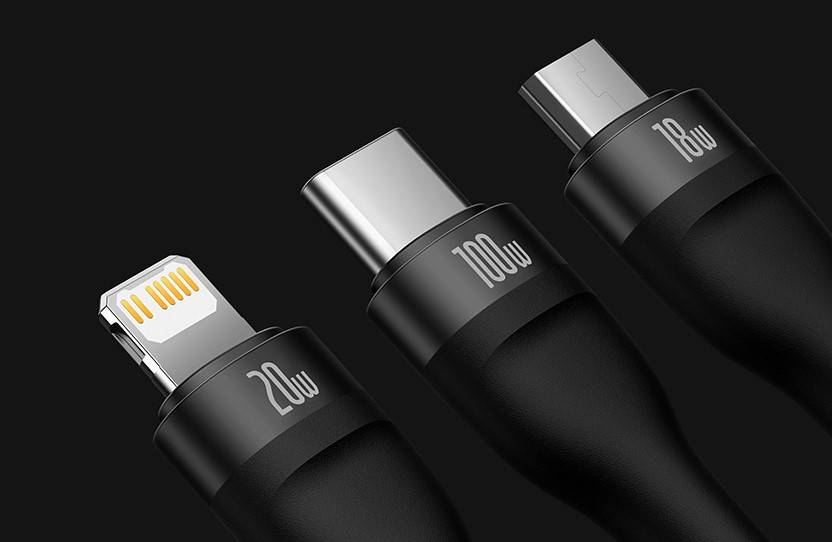 Cabo USB 3 em 1 100w Baseus