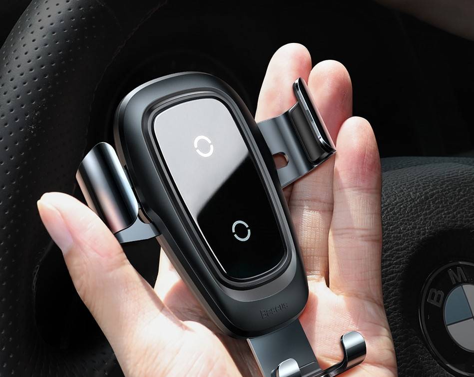 Suporte de celular de gravidade ajustável com carregamento sem fio Baseus
