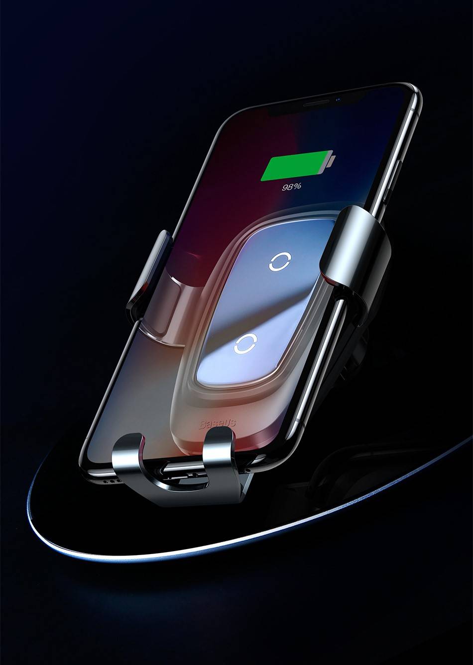 Suporte de celular de gravidade ajustável com carregamento sem fio Baseus