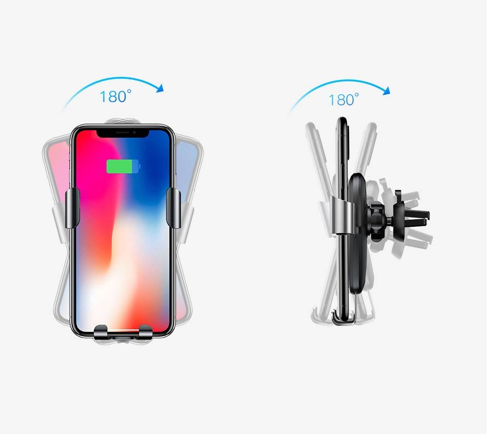 Suporte de celular de gravidade ajustável com carregamento sem fio Baseus
