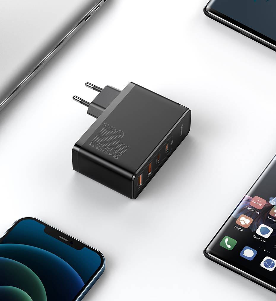 Carregador GaN Pro Carga Rápida 100W USB Tipo C Baseus